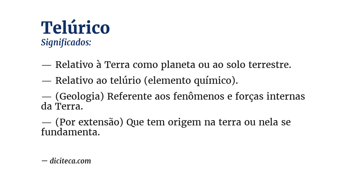 Significado de telúrico