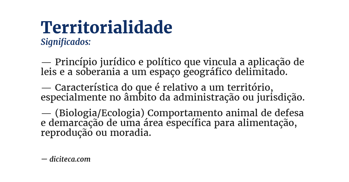 Significado de territorialidade