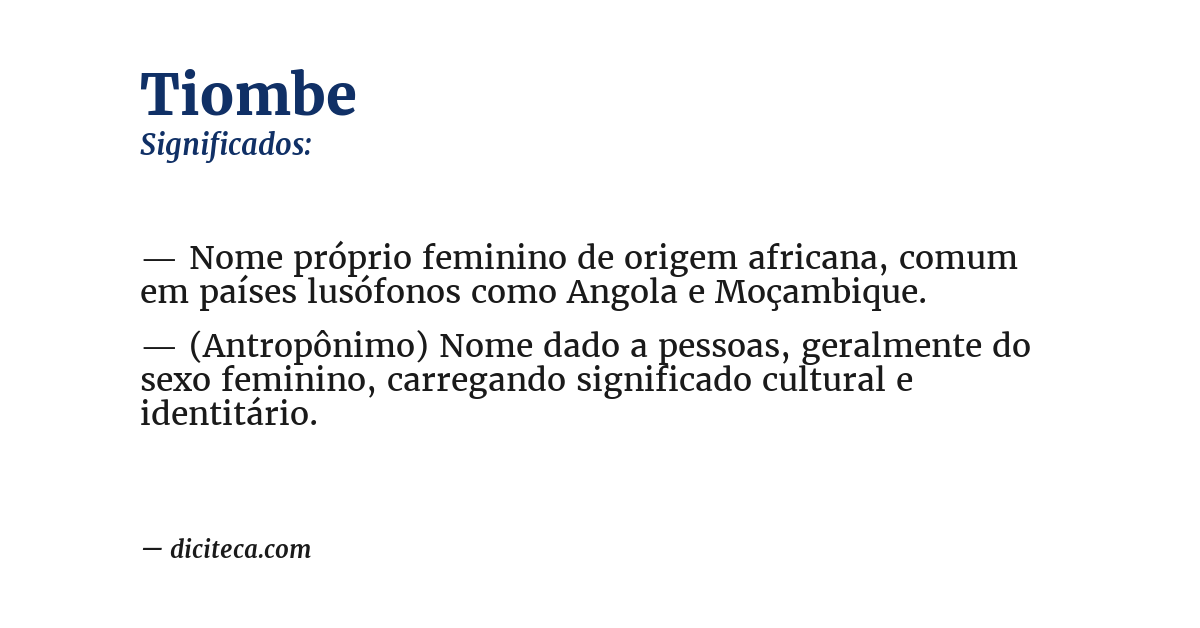 Significado de tiombe