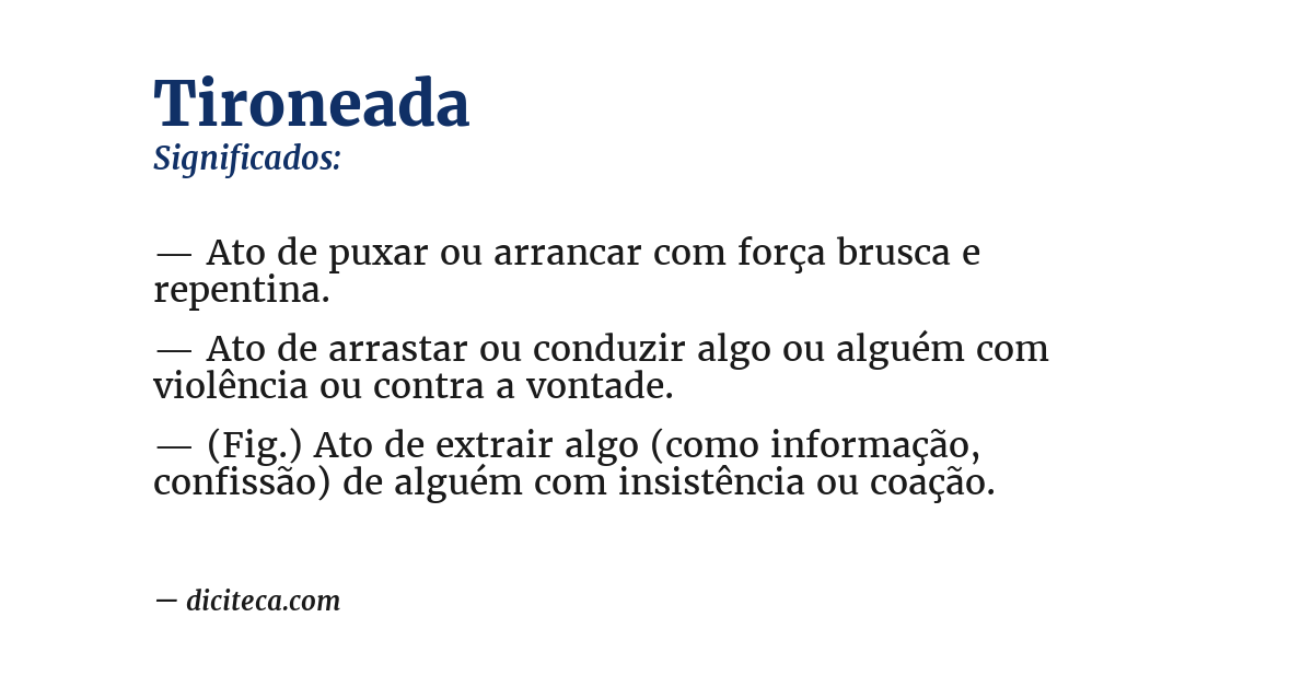 Significado de tironeada