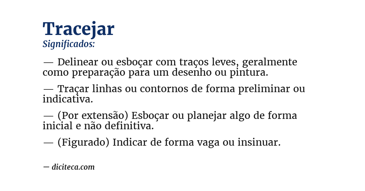 Significado de tracejar