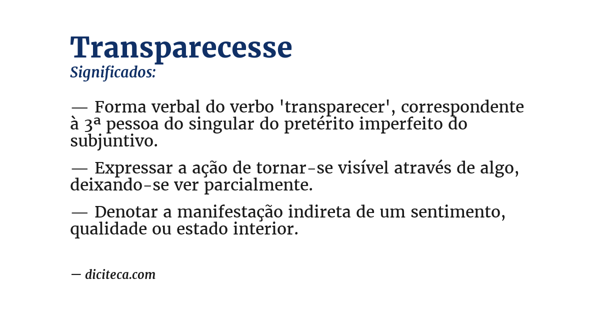 Significado de transparecesse