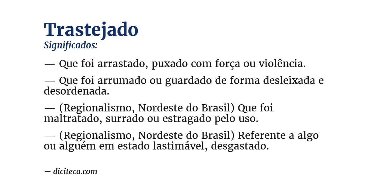 Significado de trastejado