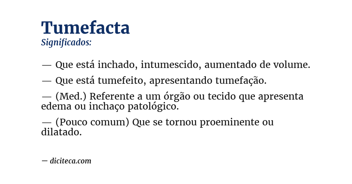 Significado de tumefacta
