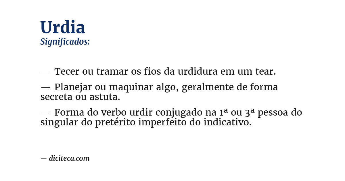 Significado de urdia