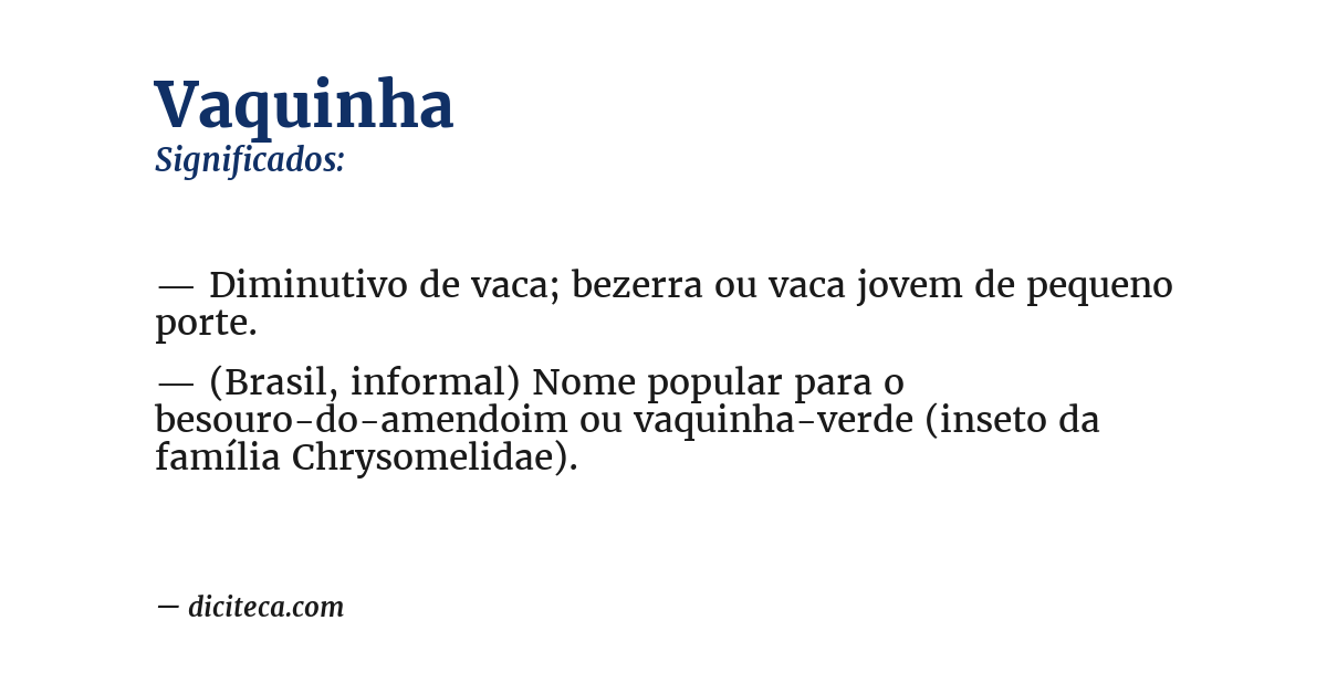 Significado de vaquinha