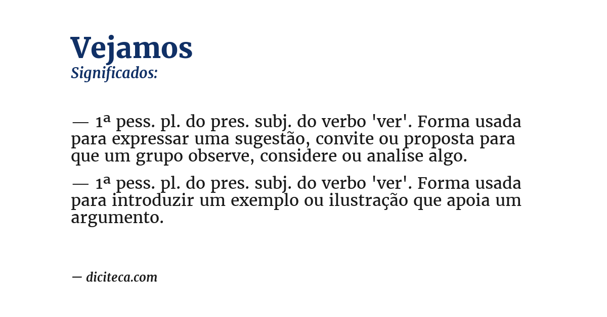 Significado de vejamos