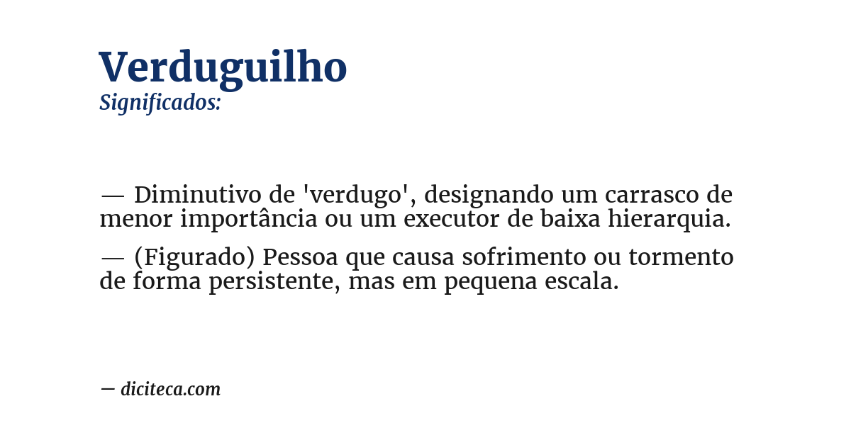 Significado de verduguilho
