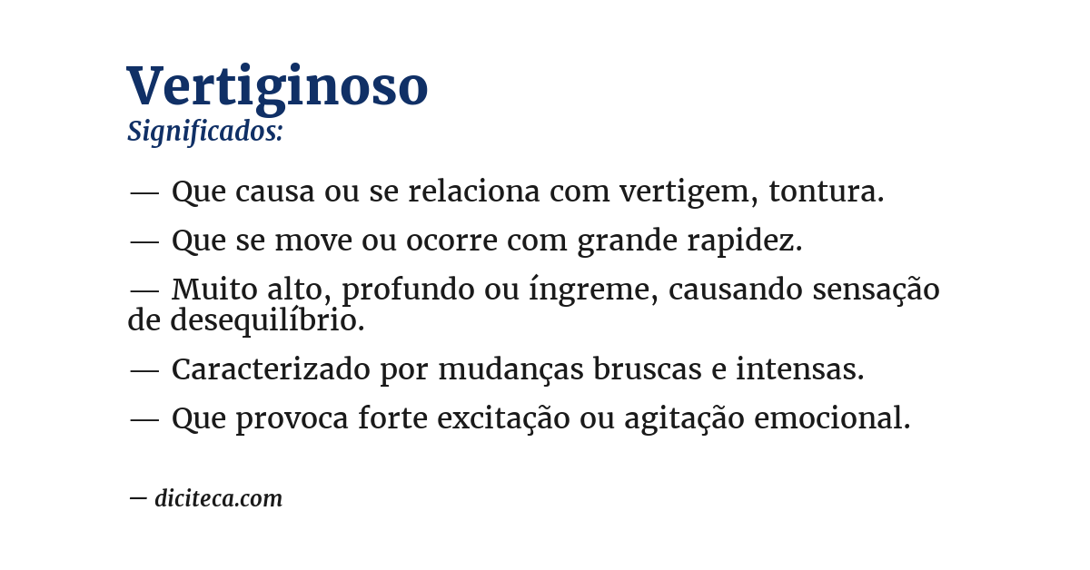 Significado de vertiginoso