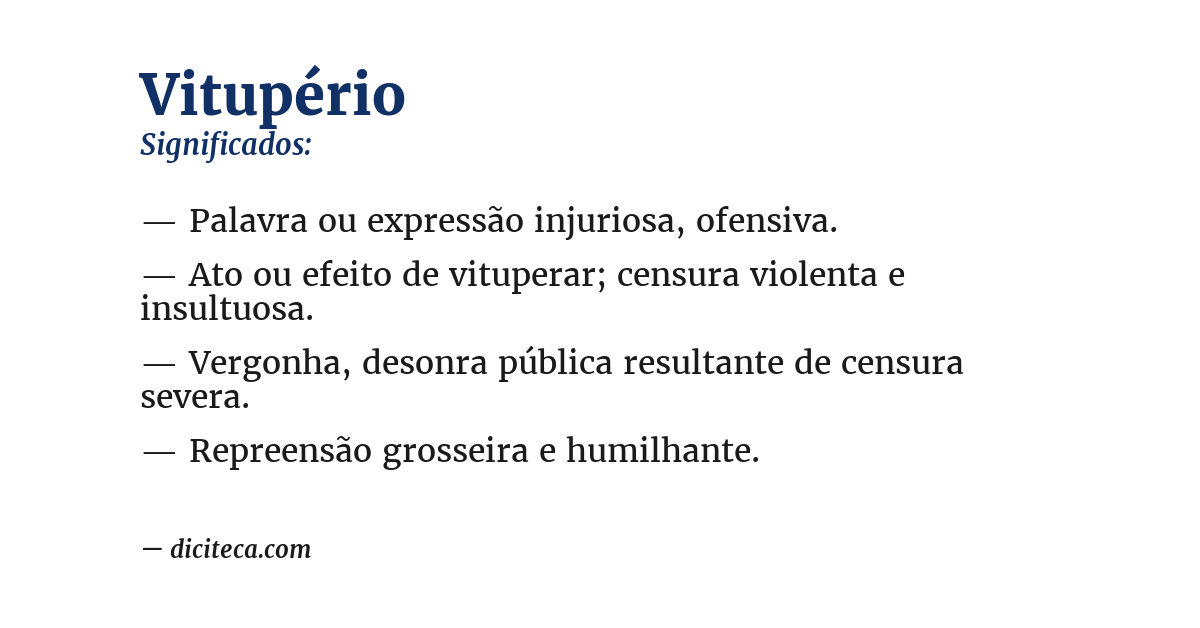 Significado de vitupério