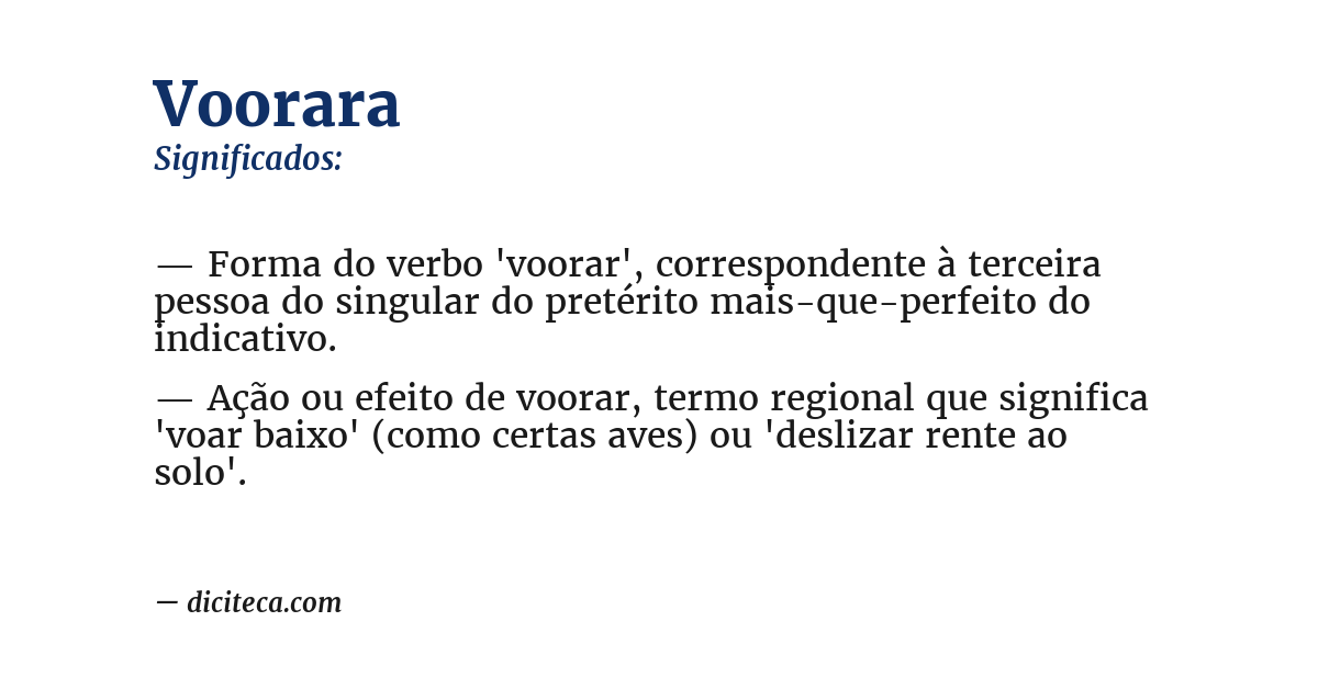 Significado de voorara