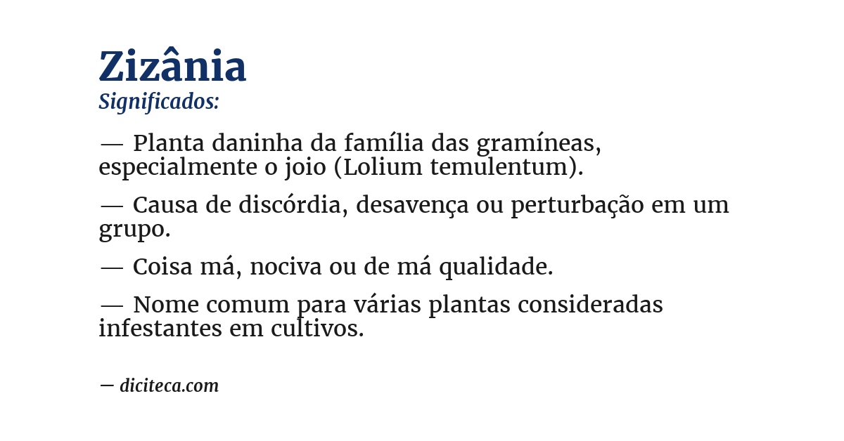 Significado de zizânia