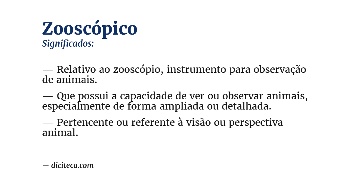 Significado de zooscópico