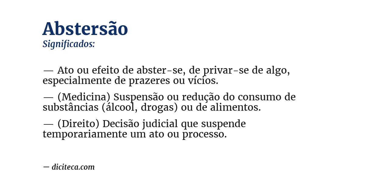 Significado de abstersão