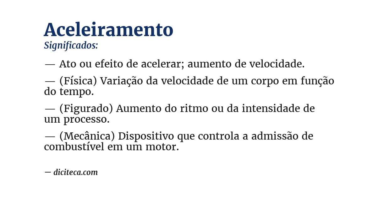 Significado de aceleiramento