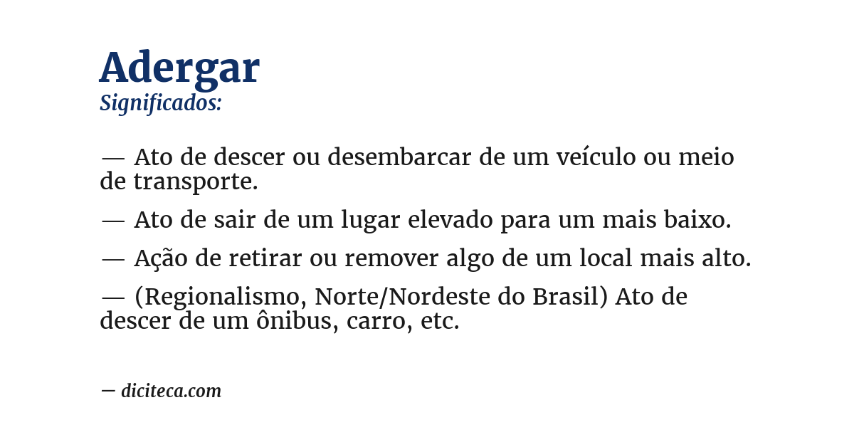 Significado de adergar
