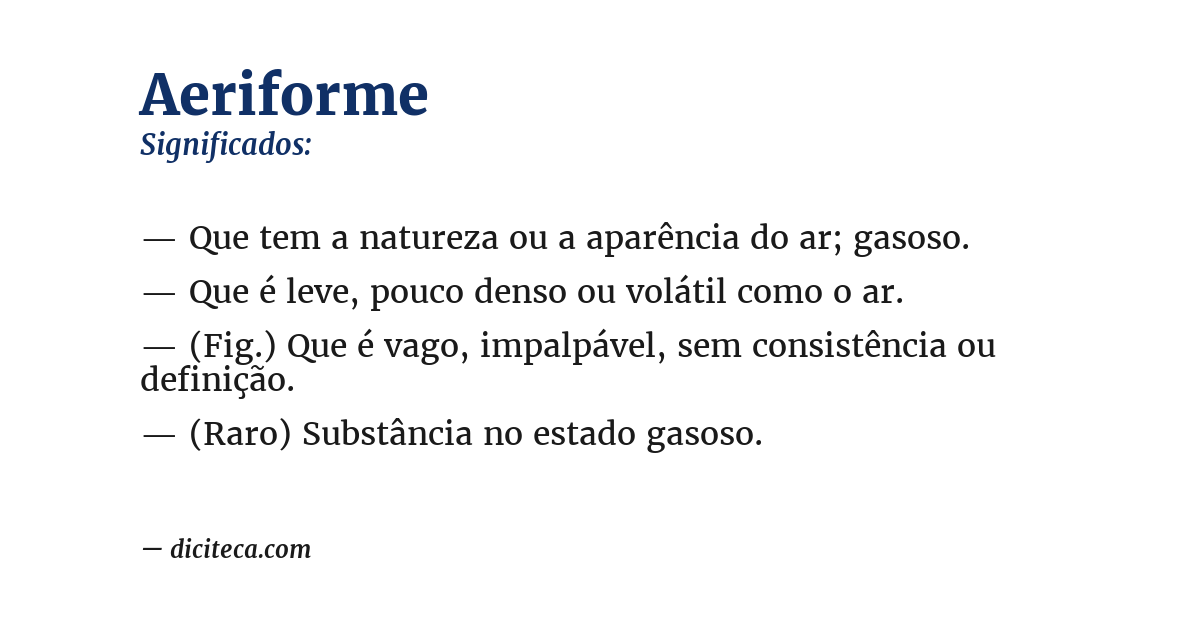 Significado de aeriforme