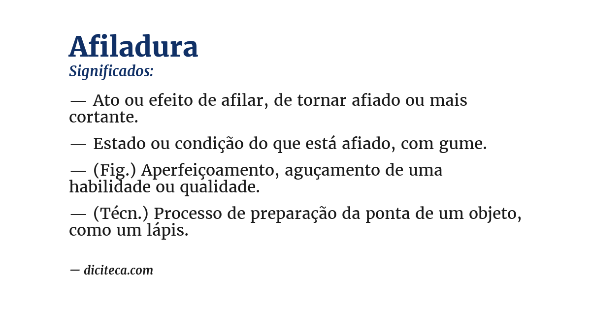 Significado de afiladura