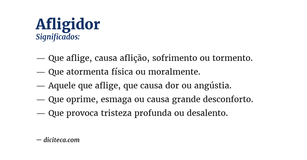 Significado de afligidor