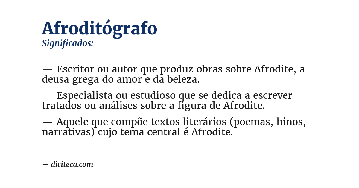 Significado de afroditógrafo