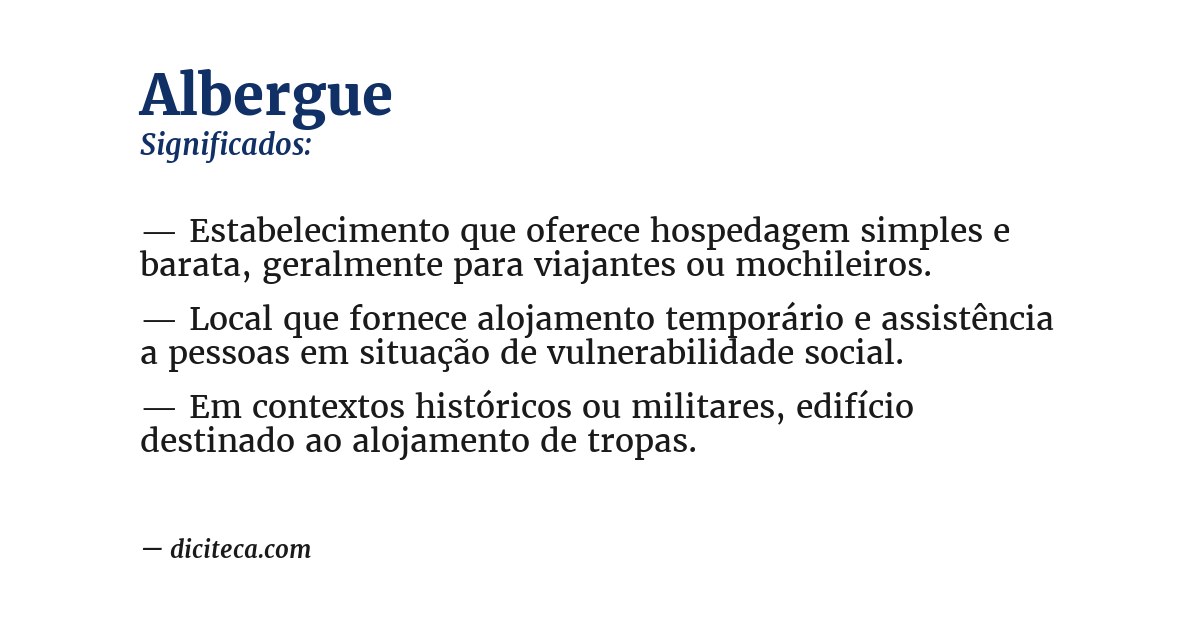 Significado de albergue