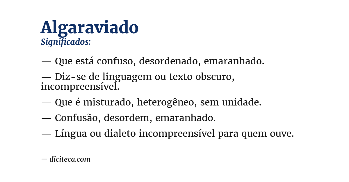 Significado de algaraviado