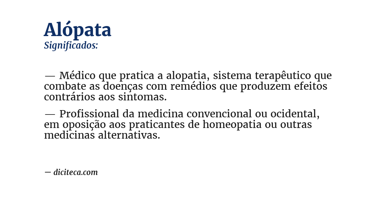 Significado de alópata