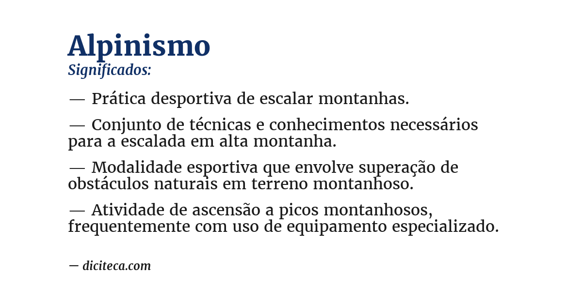 Significado de alpinismo
