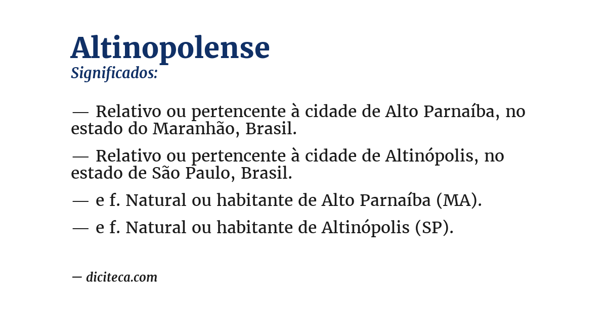 Significado de altinopolense