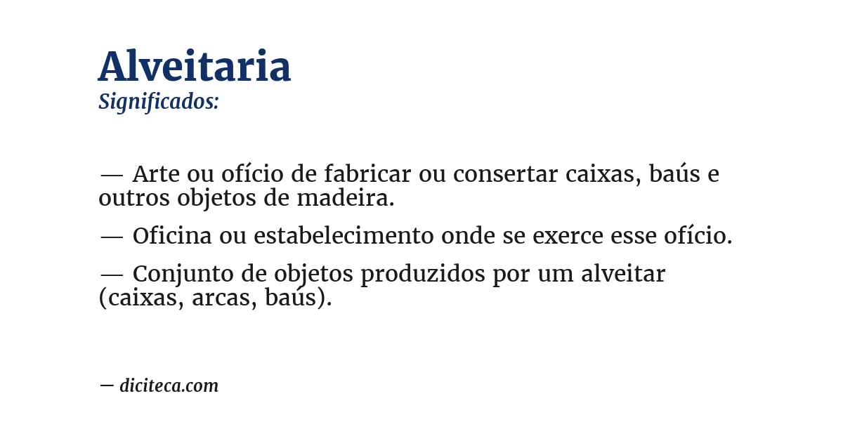 Significado de alveitaria