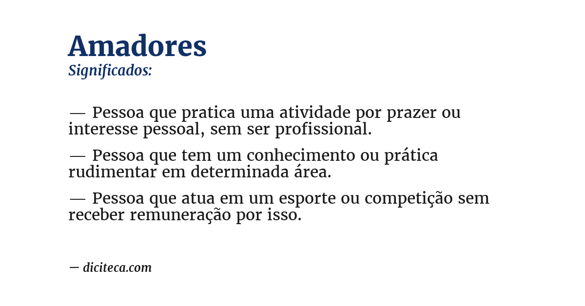 Significado de amadores