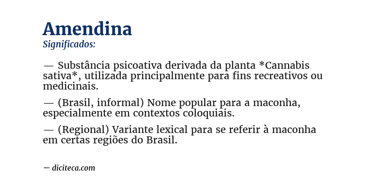 Significado de amendina