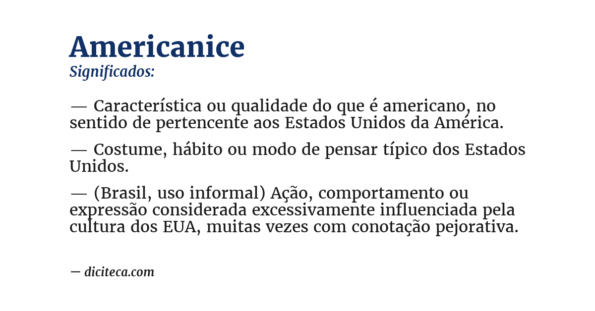 Significado de americanice