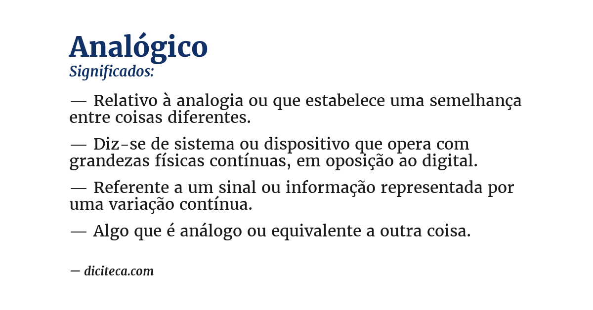 Significado de analógico