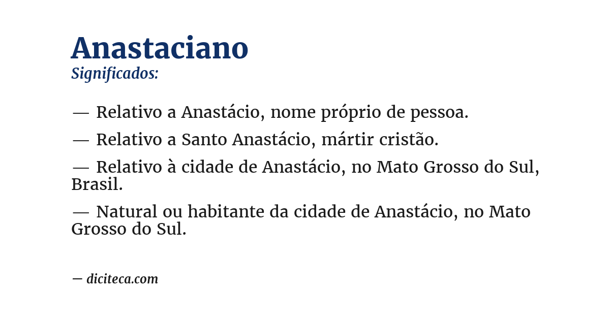 Significado de anastaciano