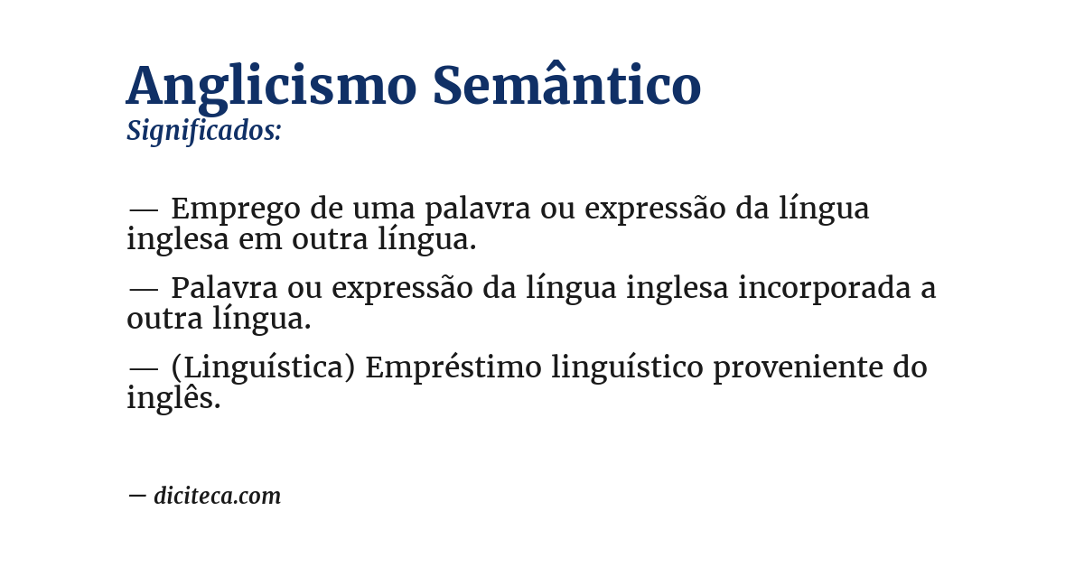 Significado de anglicismo semântico