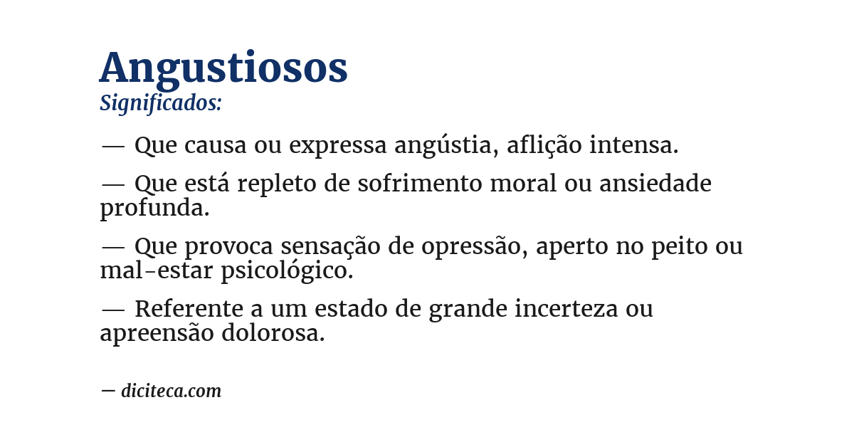 Significado de angustiosos