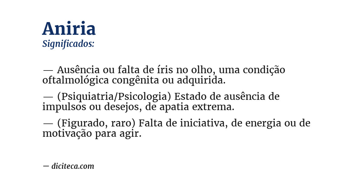 Significado de aniria
