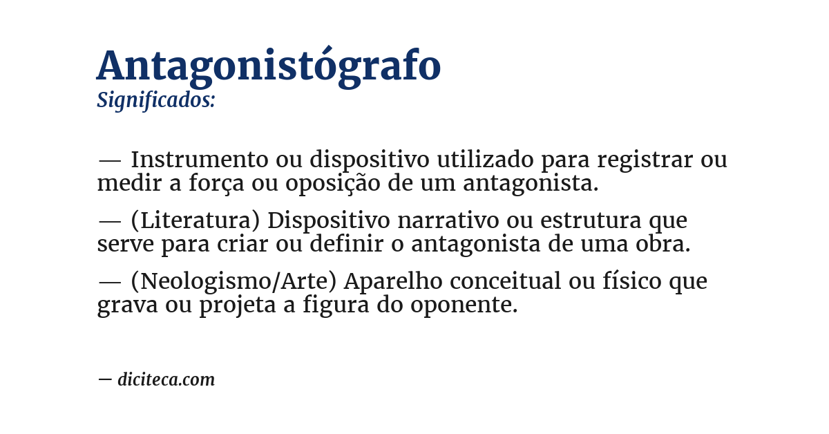 Significado de antagonistógrafo