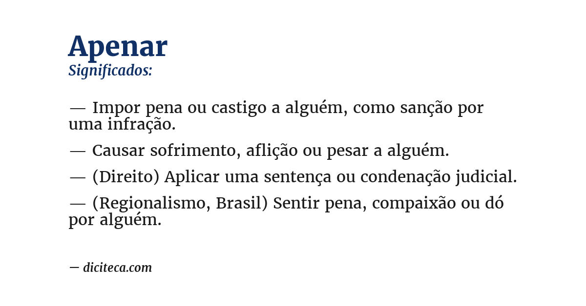Significado de apenar