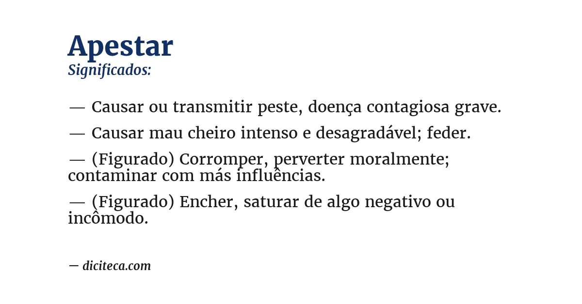 Significado de apestar