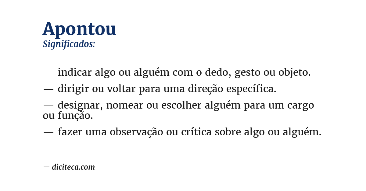 Significado de apontou
