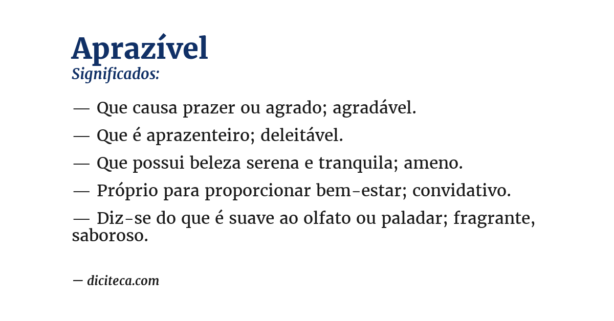 Significado de aprazível