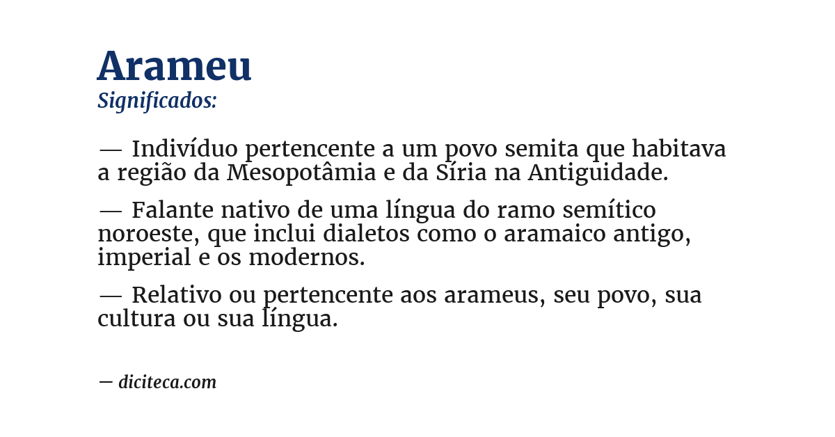 Significado de arameu