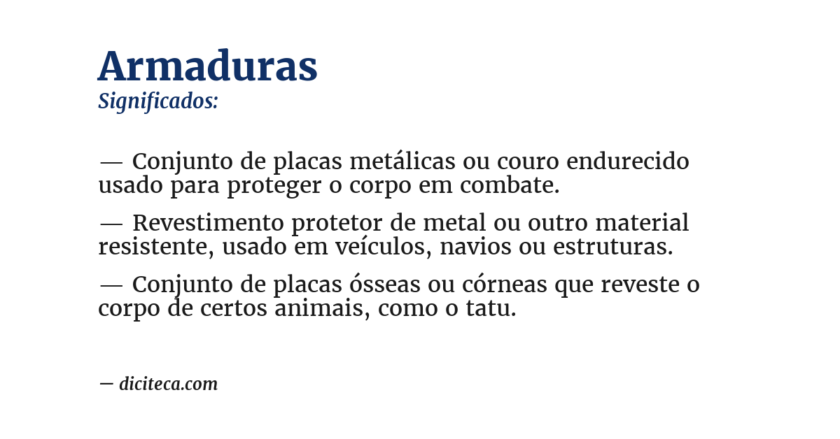 Significado de armaduras