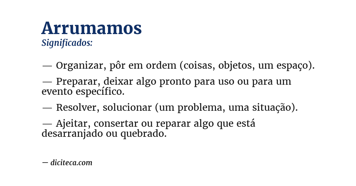 Significado de arrumamos