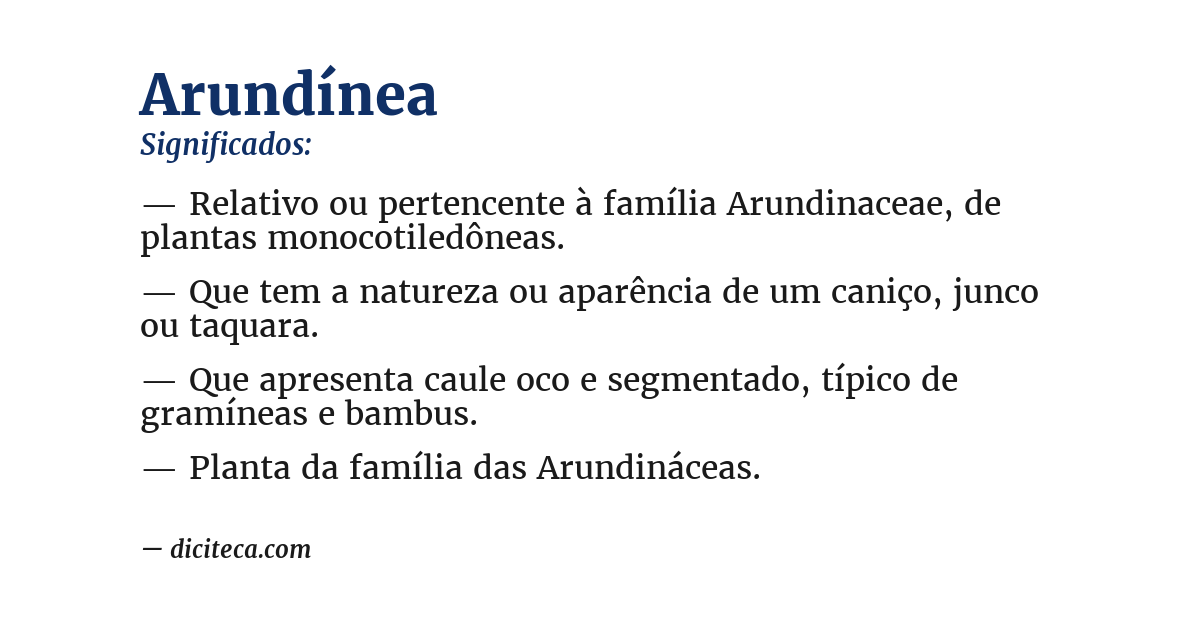 Significado de arundínea