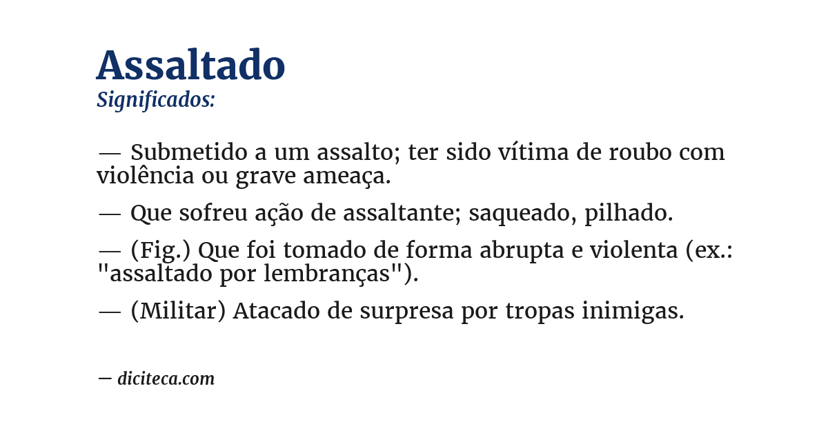 Significado de assaltado