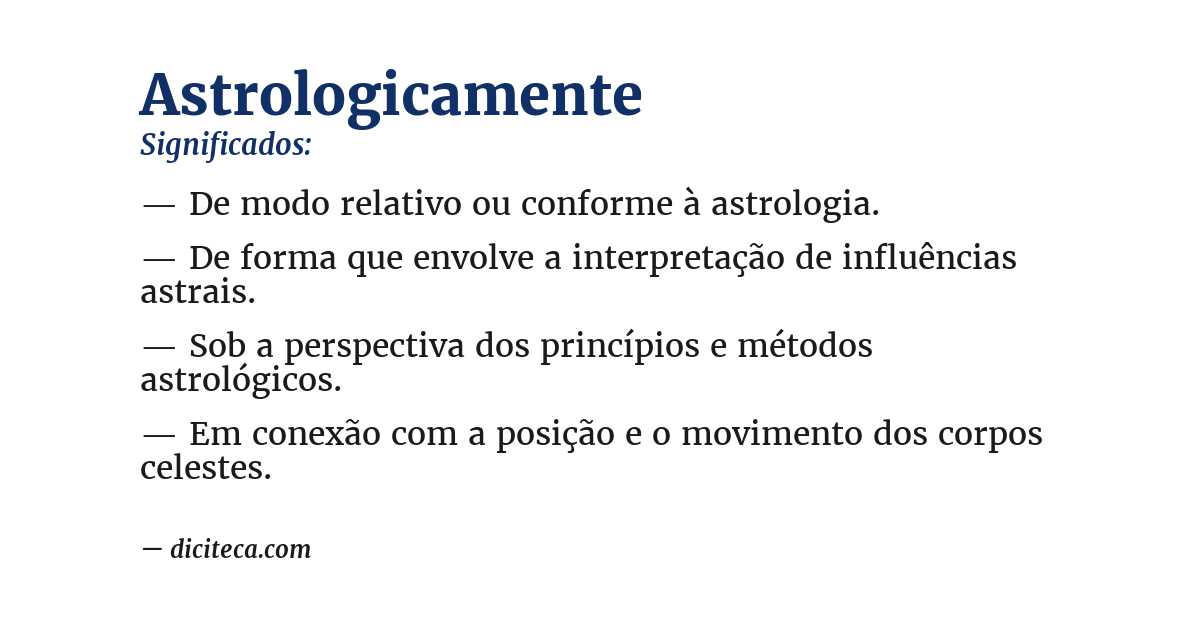 Significado de astrologicamente