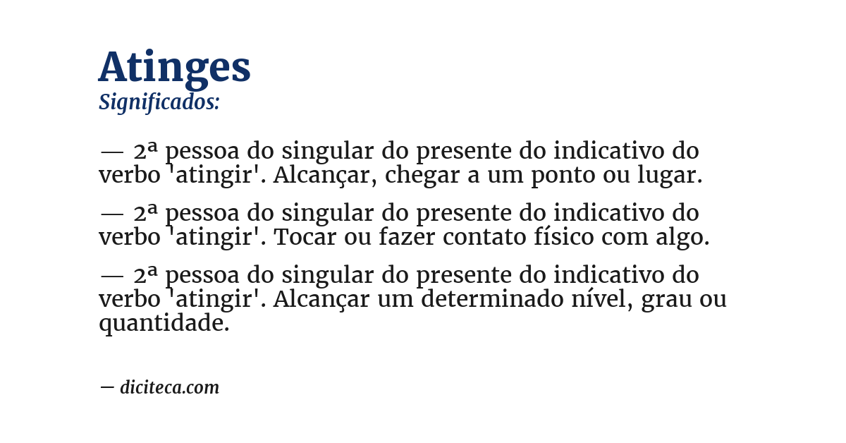 Significado de atinges